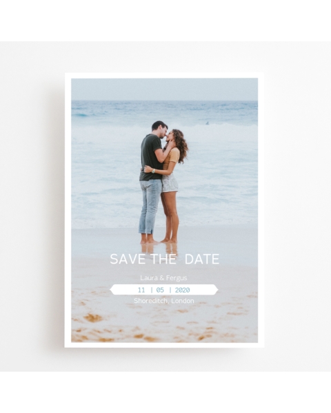 True Love Vertical Save The Date Card