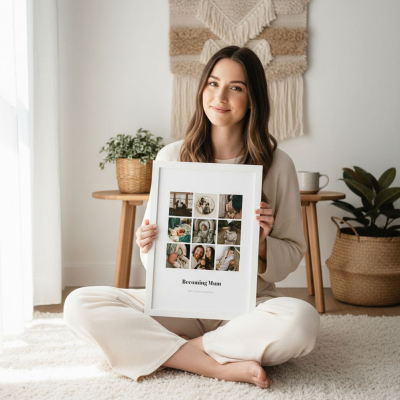 Becoming Mum First Mother's Day Photo Gift Personalised Being Held My A New Mum