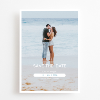 True Love Vertical Save The Date Card