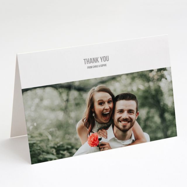 Our Thanks Wedding Photo Thank You Card
