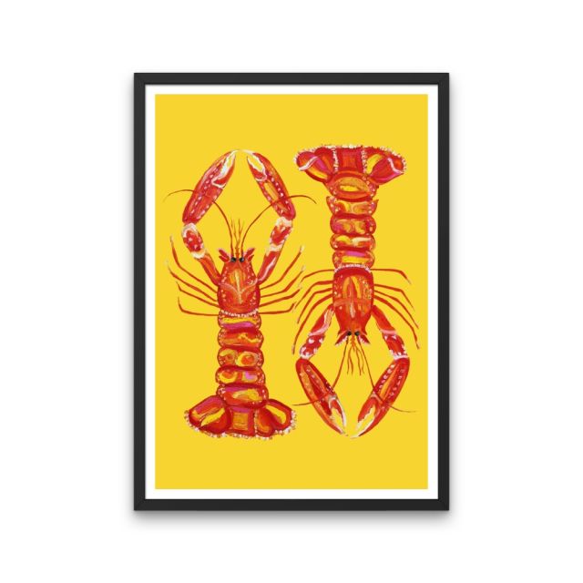 Langoustines On Yellow Poster